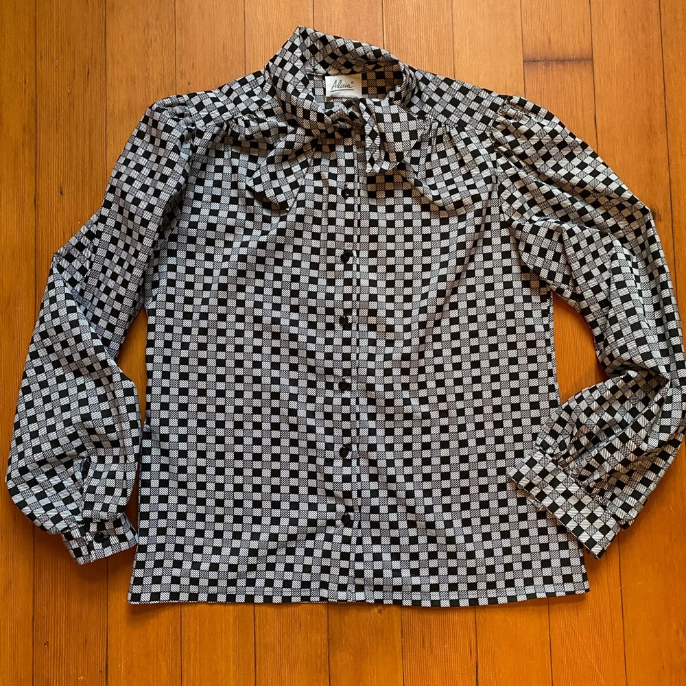 Vintage black and white blouse
